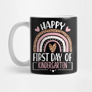 First Day of Kindergarten Rainbow Back To School Leopard Mug